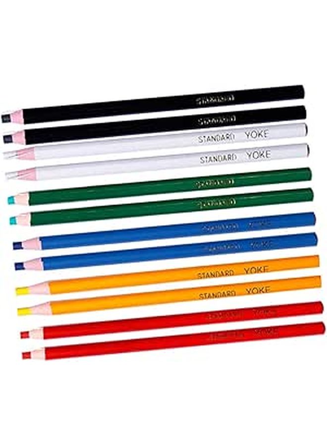 12 Pack Peel Off Wax Pencils No Sharpening Easy Pull Drawing Marking Tools for Tailors Artists - Image 1