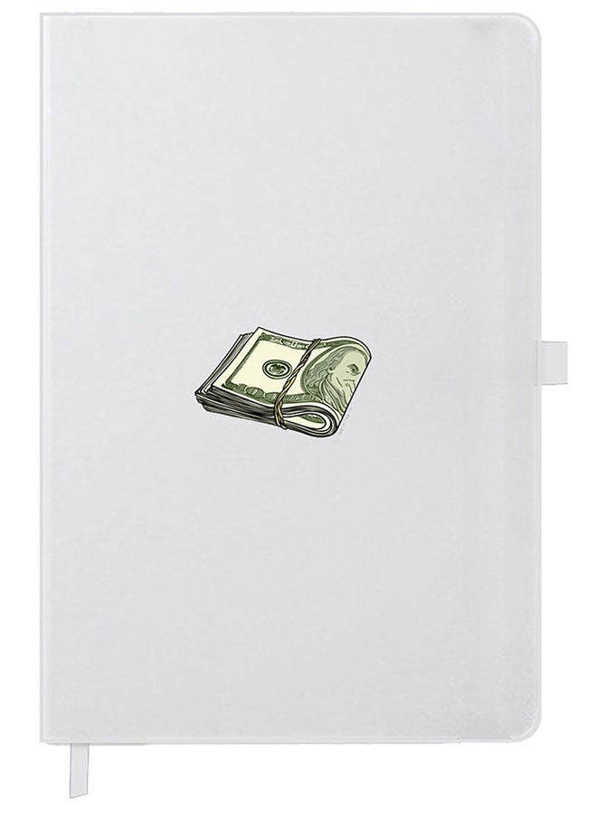 Theodor Designer A5 Thick White Hardcover Notebook Cash Sticker - Image 1