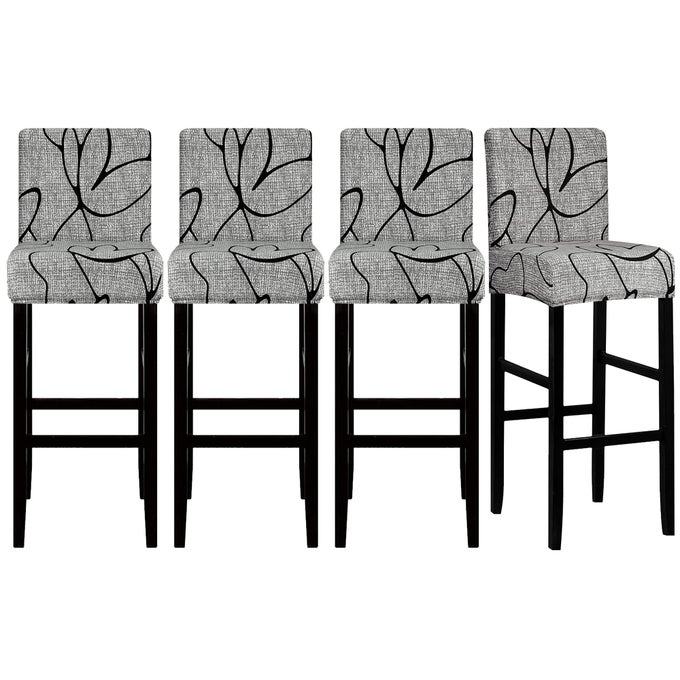 BAR STOOL COVERS SET OF 4 PATTERN BARSTOOL SEAT COVERSSTRETCH BAR CHAIR COVERSREMOVABLE BAR STOOL CHAIR COVERSCHAIR SLIPCOVERSSTOOL COVERS FOR KITCHEN DINING ROOM COUNTER ISLAND