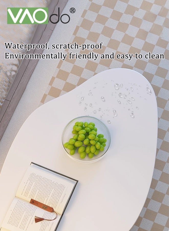 فاو دو طاولة قهوة حديثة، طاولة قهوة على شكل سحابة للمساحات الصغيرة، طاولة عرض منخفضة بسيطة للعرض، طاولة أرضية سهلة التجميع، طاولة شاي لغرفة المعيشة غرفة نوم مكتب 80*40*60 سم - Image 5