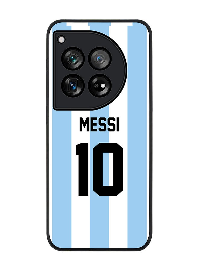Stylizedd Rugged Black edge case for OnePlus 12R / OnePlus Ace 3 5G, Slim fit Flexible Anti Drop Thin Cover - Football Team - Argentina, Player Name - Messi - Image 1