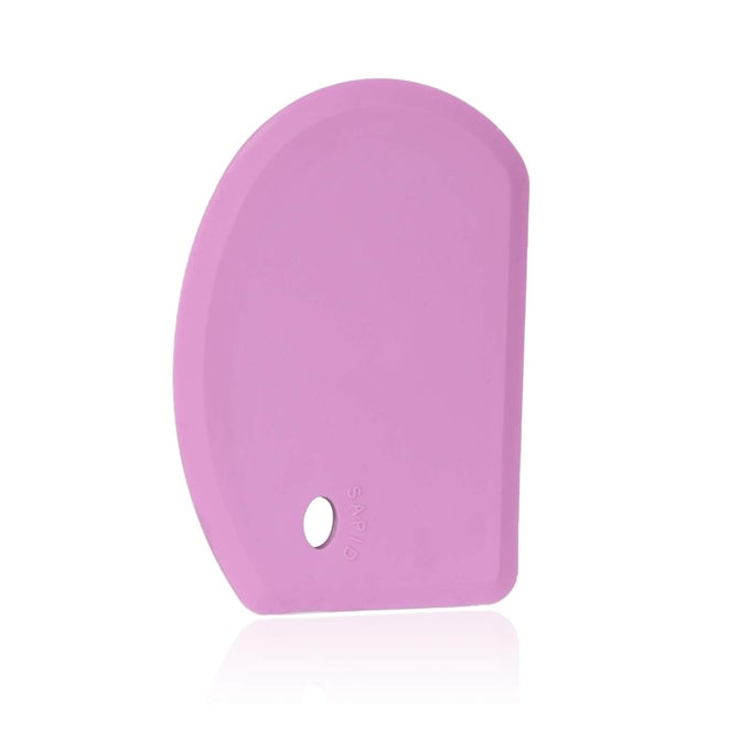 SILICONE BOWL SCRAPER FLEXIBLE CURVED EDGE 59843 FOOD GRADE BENCH DOUGH SCRAPER FOR BAKING SOURDOUGH BREAD CAKE FONDANT ICING HEAT RESISTANCE KITCHEN DISH PAN SCRAPERS 1 PURPLE
