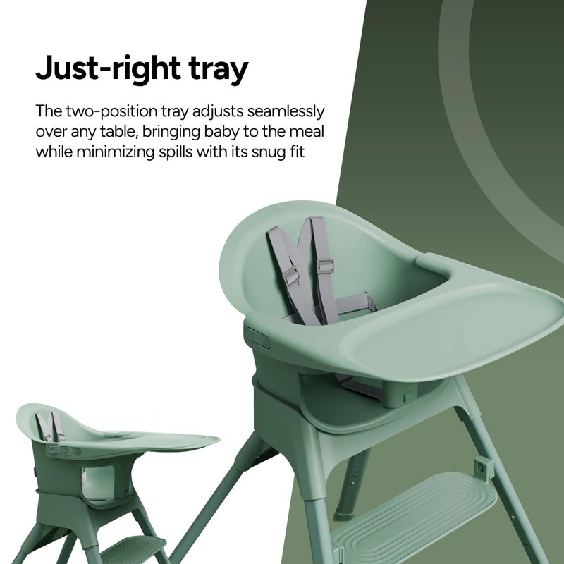 Mompush Olli 7-in-1 Convertible High Chair for Babies and Toddlers â€“ Adjustable Height & Footrest, Dishwasher-Safe Tray, Compact Foldable Design for Easy Storage & Travel, Lightweight Yet Durable - Image 5
