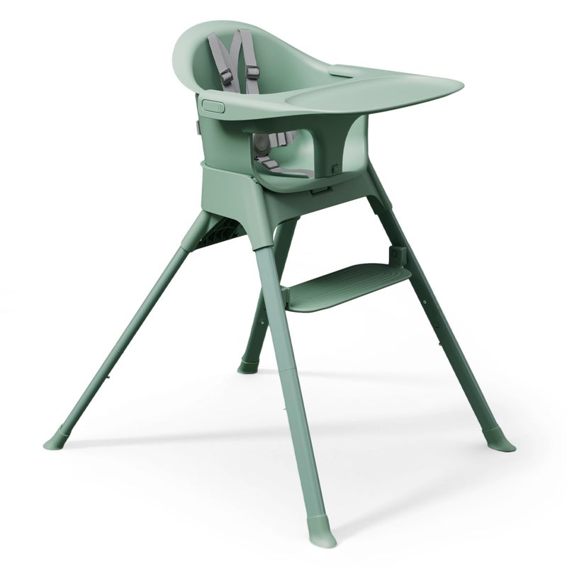 Mompush Olli 7-in-1 Convertible High Chair for Babies and Toddlers â€“ Adjustable Height & Footrest, Dishwasher-Safe Tray, Compact Foldable Design for Easy Storage & Travel, Lightweight Yet Durable - Image 1