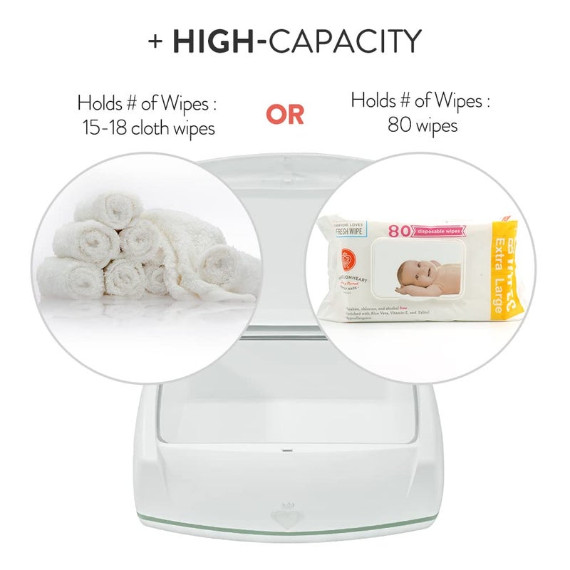 Prince Lionheart Warmies Wipes Warmer Designed for Reusable Cloth Wipes | Soft Glow Nighlight | Includes 1 everFRESH Pillow and 4 Warmies Cloth Wipes - Image 5