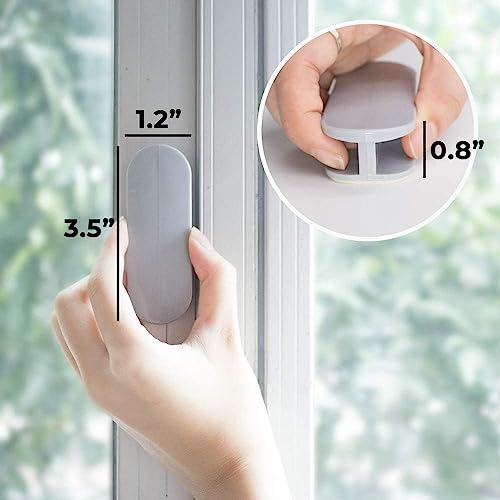 KPNG Self-Stick Instant Cabinet Drawer-Humanity Handle Helper Auxiliary for Kitchen Cabinet Knobs Drawer Window Sliding Door-Wardrobe Self-Stick Push Pull Helper Stick-on Handles (Grey, Pack of - 4) - Image 5