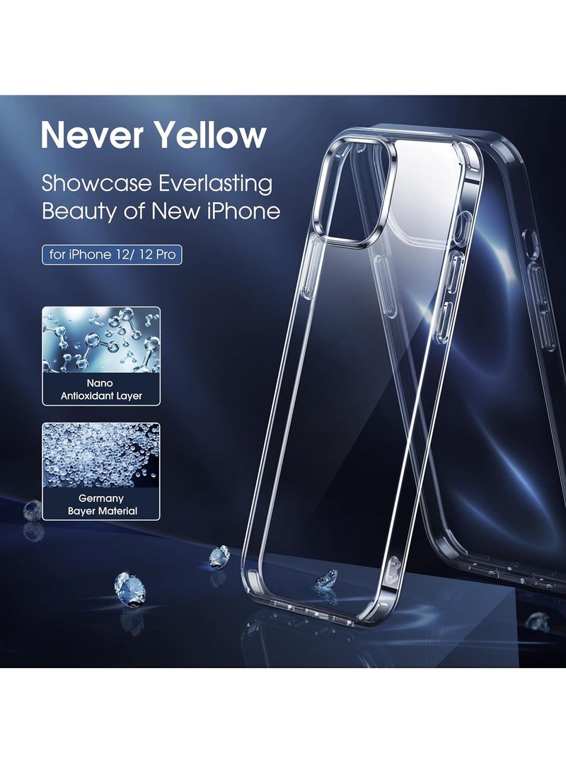 دوسالا جراب شفاف لهاتف iPhone 12 Pro، [تكنولوجيا Never Yellow] [حماية من الدرجة العسكرية 12 قدمًا] جراب شفاف رفيع للنساء والرجال لهاتف iPhone 12 Pro مقاس 6.1 بوصة، شفاف - Image 2