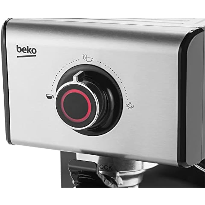 Beko Cep5152B Espresso Machine 15 Bar Pump Pressure One Touch Brews Espresso Removable Drip Tray  Water Tank Integrated Milk Steamer  Stainless Steel - Image 5