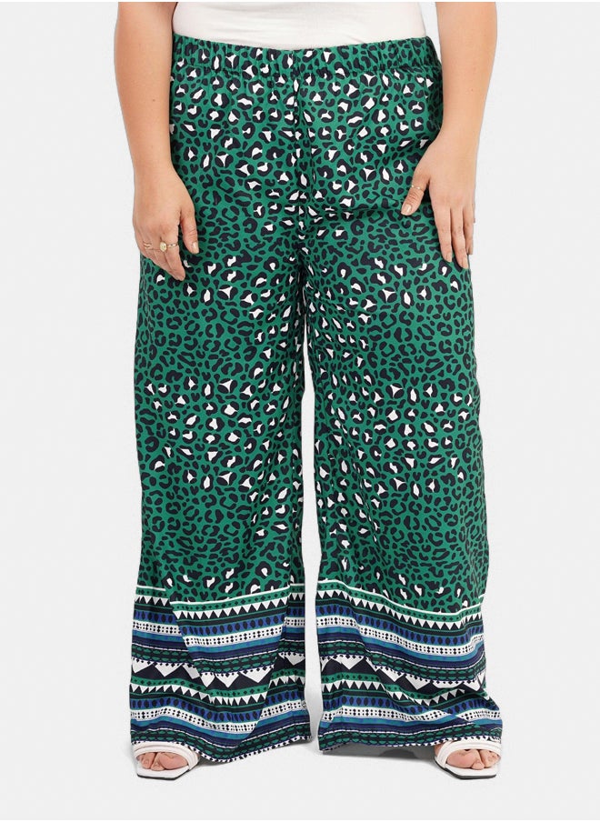 Clue Green All Over Print Pants  - Image 1