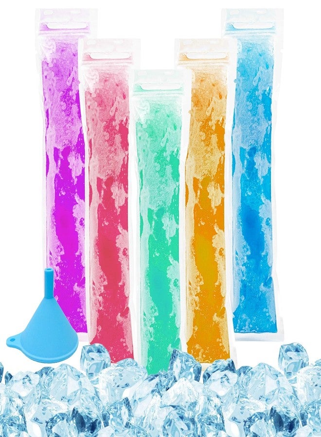 NUDFSY 101pcs Ice Popsicle Bags,Reusable Narrow Edge Design for Homemade Ice Pops, Ice Cream Moulds for Freezer Storage, Options for Frozen Treats, Includes 100 Pcs Ice Packs and 1 Pcs Funnel - Image 1