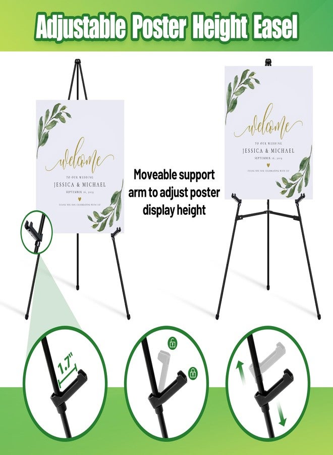 VAIIGO Easel Stand for Sign - 63" Display Easel for Wedding Sign Stand Poster Stand, Lightweight Adjustable Poster Easel for Painting, Portable Easel Stand with Carrying Bag, Black 1Pcs - Image 4