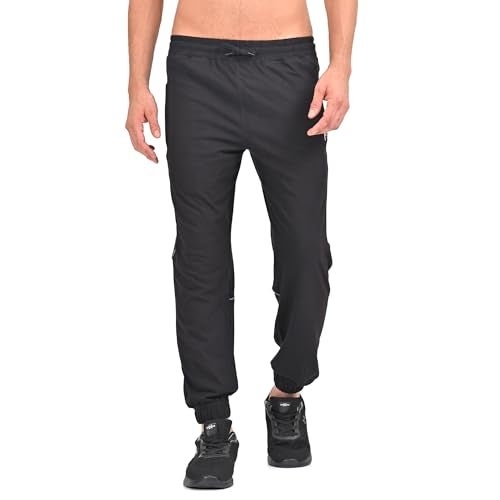 Pepe Jeans Men's Solid Stretchable Track Pant- Black- Large - Image 1
