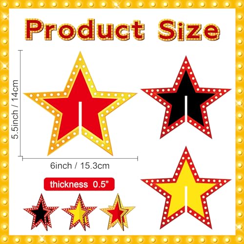 Oitnlaughter Star Centerpieces Movie Night Party Decorations 3D Star Movie Night Wooden Centerpieces Cinema Birthday Table Wooden Sign for Red Carpet Film Show Theme Birthday Party Favors Supplies - Image 5