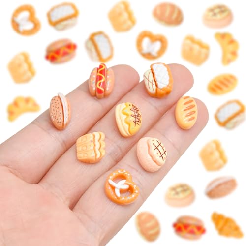 HOMICO 100 Pieces Mini Bread for Dollhouse Miniatures Mini Food for Crafts Tiny Resin Things for Dollhouse Mini Kitchen Micro Landscaping Decoration - Image 5