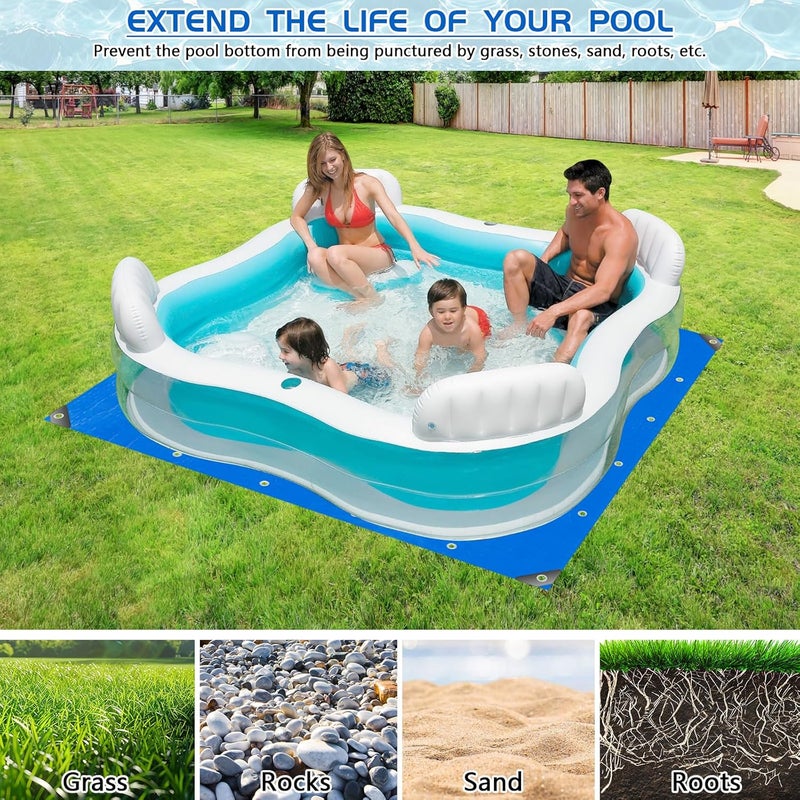RGJ 21 Ft Pool Liner Pad for Above Ground Pools, Thickened Pool Mat Tarp for Under Pool, Dual-Color Pool Ground Pad Cloth Floor Mat for Pool Bottom, Puncture Protection & Extend Liner Life - Image 4