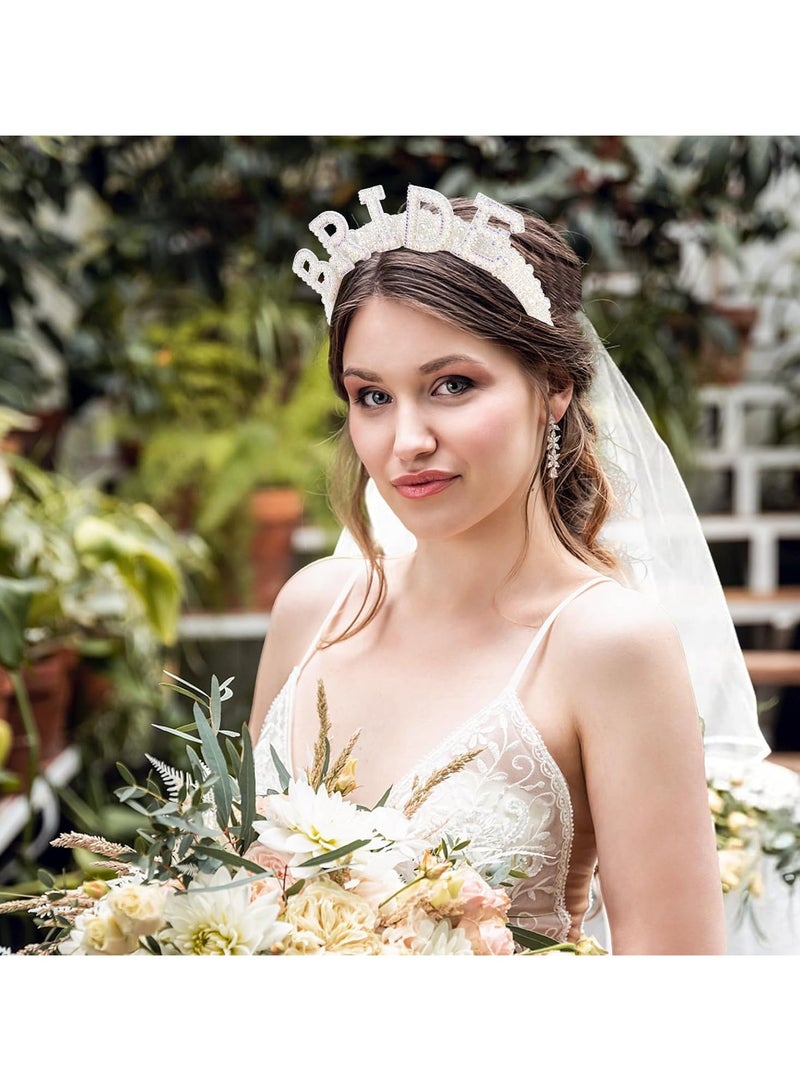 بيوينتي العروس ليكون حزام الرأس ، حزام الشعر اللؤلؤة وحجاب العروس الأبيض ، لعقد الزفاف ، دش العروس ، حفل الرفيع ، مسابقة ، عيد ميلاد ، هالوين ، عيد الحب أو غيره من المناسبات الخاصة - Image 3