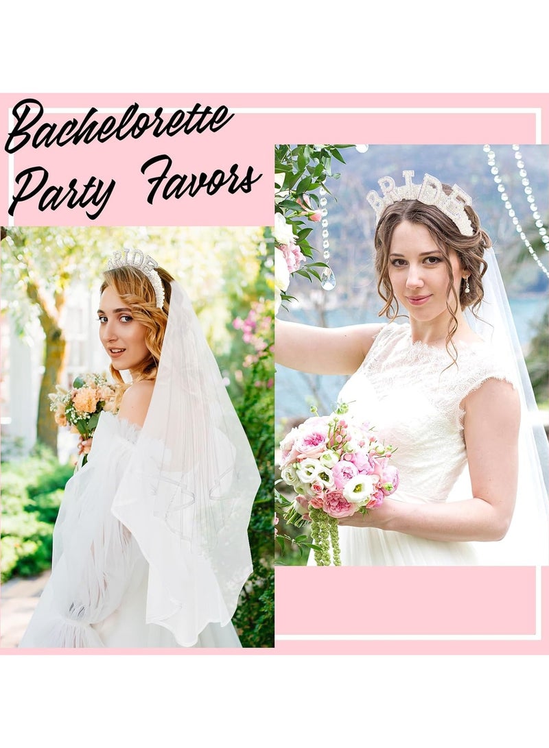 بيوينتي العروس ليكون حزام الرأس ، حزام الشعر اللؤلؤة وحجاب العروس الأبيض ، لعقد الزفاف ، دش العروس ، حفل الرفيع ، مسابقة ، عيد ميلاد ، هالوين ، عيد الحب أو غيره من المناسبات الخاصة - Image 4