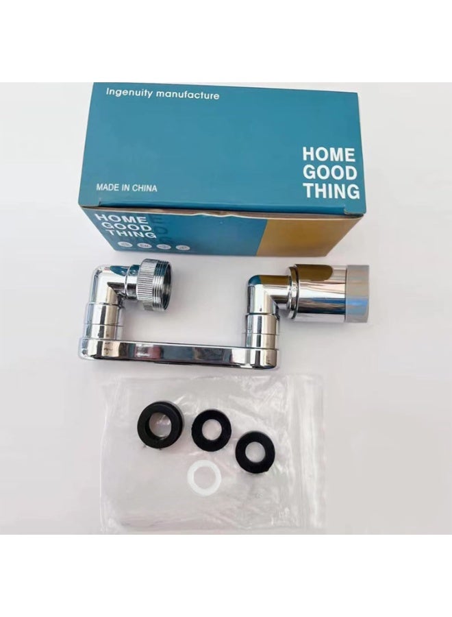 1080° Swivel Faucet-Extender Sink, Splash Faucet Sprayer Aerator, Wash Hand/Hair/Face, Bathroom & Kitchen Sink with 2 Water Outlet Modes,Silver,1Pcs - Image 5