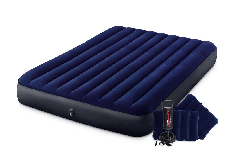 VWretails Polyvinyl Chloride (Pvc) Dura-Beam Standard Air Bed, 152 X 203 X 25 Cm + 2, Queen, Blue,Black - Image 1