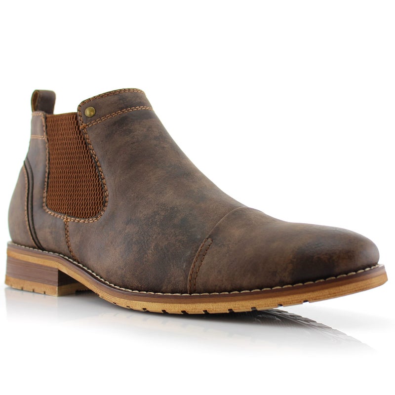 Ferro Aldo Sterling MFA606325 Mens Casual Chelsea Slip on Ankle Boots Brown Size 65