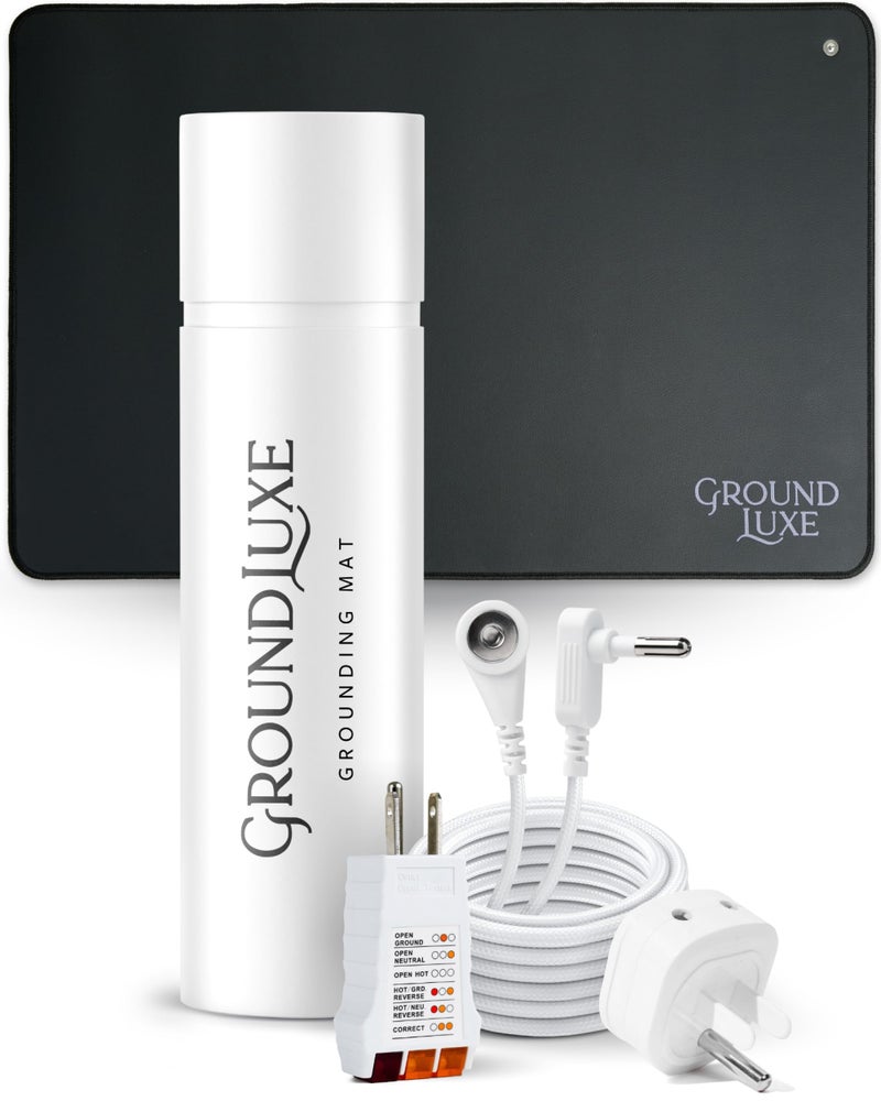 Grounding Mat by GroundLuxe Universal Grounding Pad w 15 Foot grounding Cord Connect to The Earth and Get Grounded for Optimal Wellness