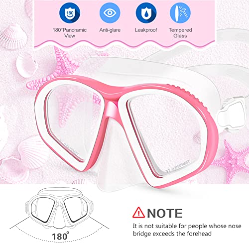 Supertrip Kids Swim Goggles with Nose Cover for Ages 6-14, Tempered Glass Fabric Strap Swimming Snorkel Mask for Pool Beach - Image 3