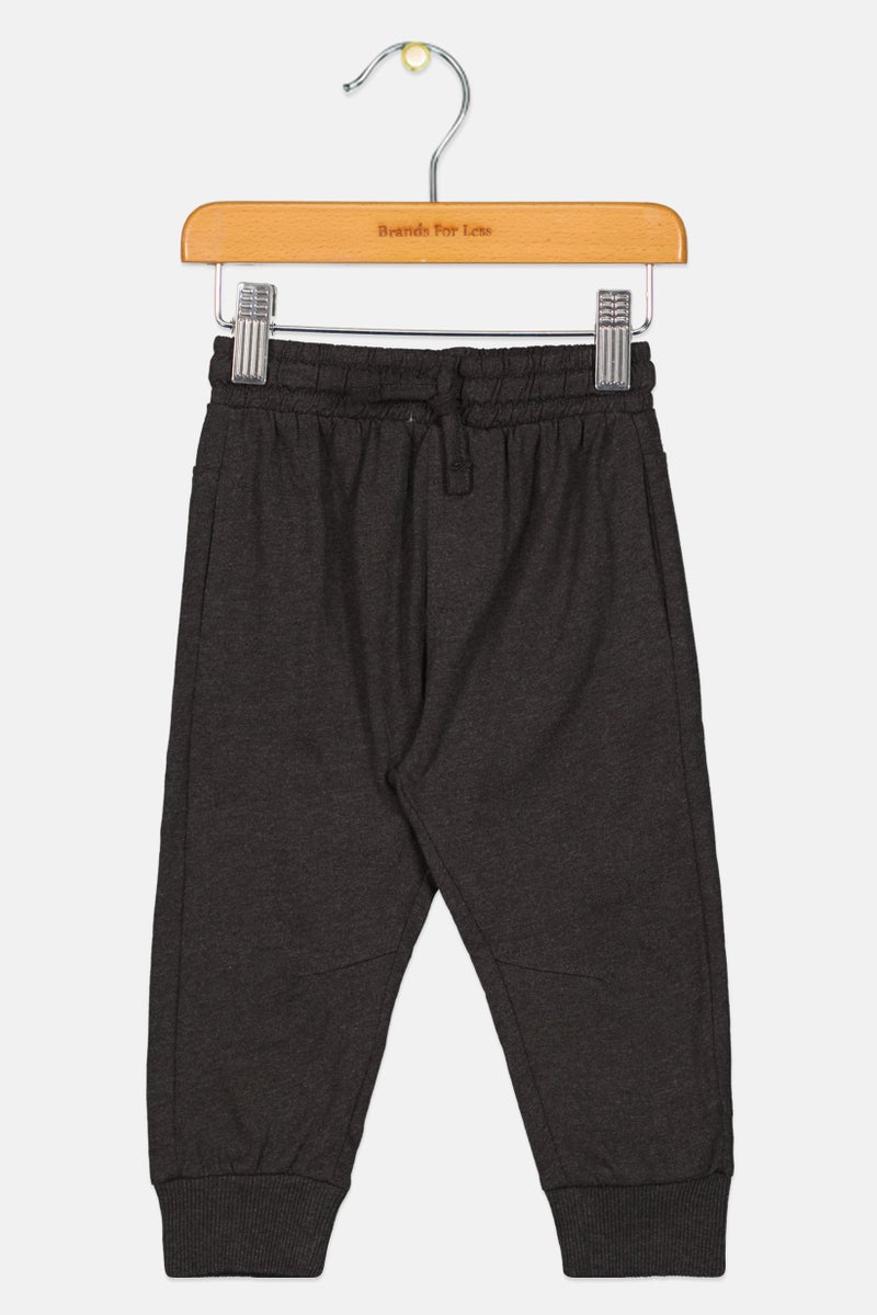 Fox Toddlers Boy Solid Jogger Pants, Black  - Image 1
