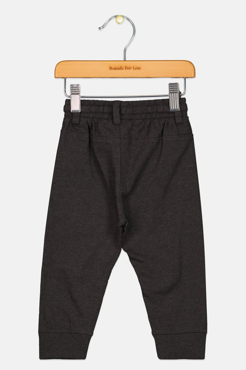Fox Toddlers Boy Solid Jogger Pants, Black  - Image 2