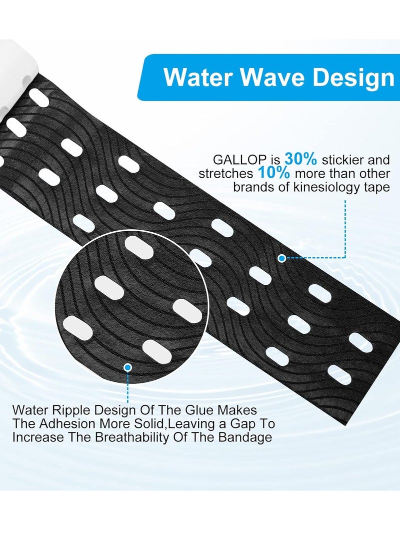 فلاي رود شريط علم الحركة، لفة واحدة من شريط رياضي قطني مسامي بطول 5 أمتار لعلاج آلام الكاحل والركبة والمرفق والكتف، (أزرق) - Image 3