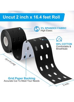FLYROAD Kinesiology Tape, 1 roll of 5 meters of breathable cotton sports tape for ankle, knee pain, elbow and shoulder muscles, (blue)  - Image 4