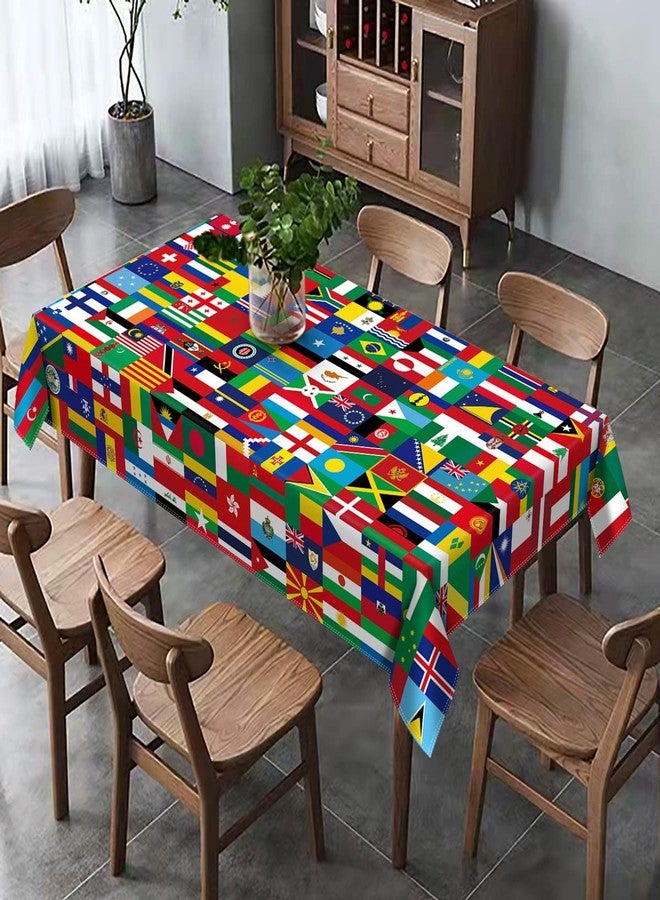 Hafangry International Flags Tablecloth for Around The World Themed Birthday Party Supply Hispanic Heritage Month Decoration Home Kitchen Dining Room Church Rectangular Table Cover (60" x 84") - Image 4