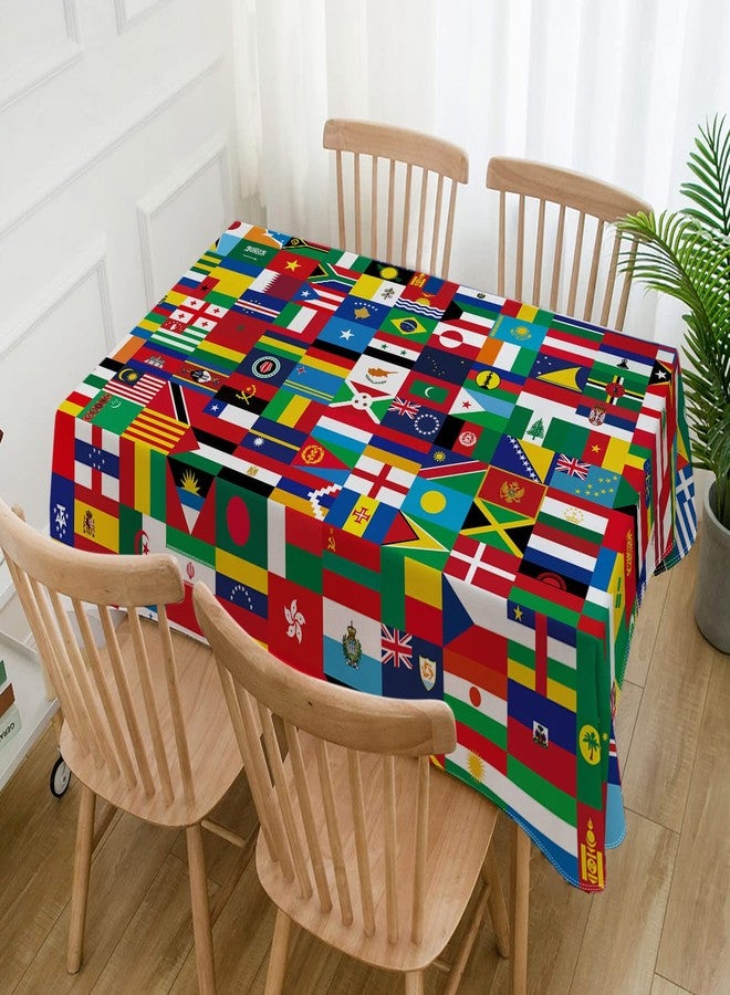 Hafangry International Flags Tablecloth for Around The World Themed Birthday Party Supply Hispanic Heritage Month Decoration Home Kitchen Dining Room Church Rectangular Table Cover (60" x 84") - Image 2