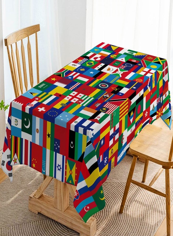 Hafangry International Flags Tablecloth for Around The World Themed Birthday Party Supply Hispanic Heritage Month Decoration Home Kitchen Dining Room Church Rectangular Table Cover (60" x 84") - Image 1