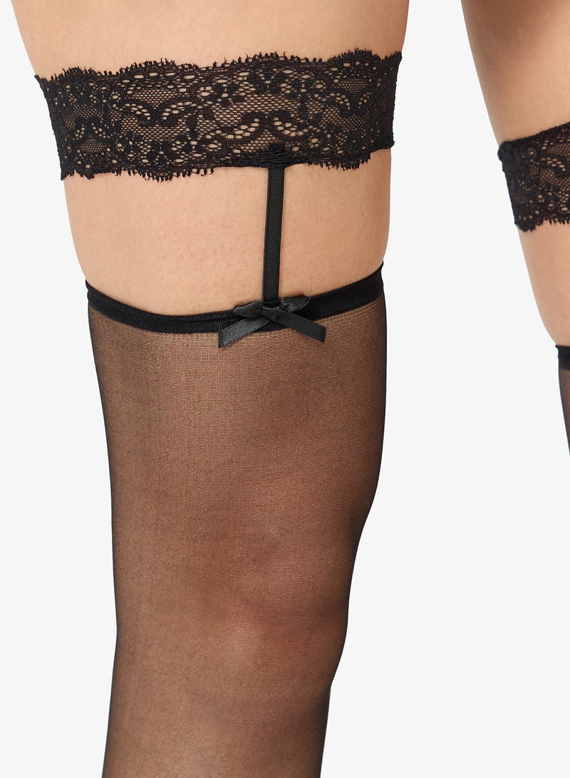 Ginger 15D Over the Knee Stockings with Suspender - Image 3
