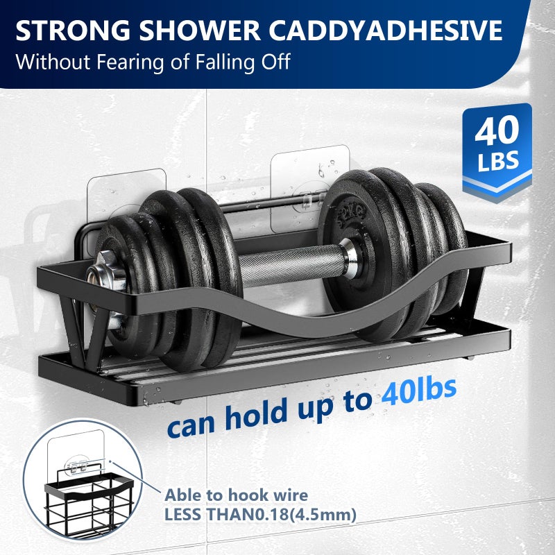 FGSAEOR 14-Pack Shower Caddy Adhesive Single Hooks for Replacement  Shower Holder Organizer Self Adhesive Wall Hooks for Bathroom Corner Shelf Basket Soap Dish - Image 3