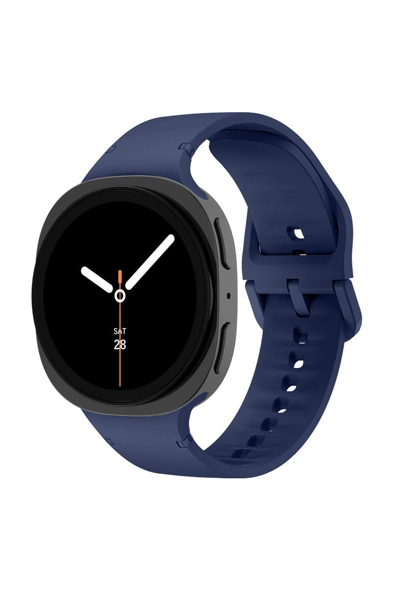 Strap for Samsung Galaxy Watch 8 40mm 44mm/8 Classic 46mm,No Gap Soft Silicone Band Waterproof Wristband for Samsung Galaxy Watch 8,Blue - Image 1
