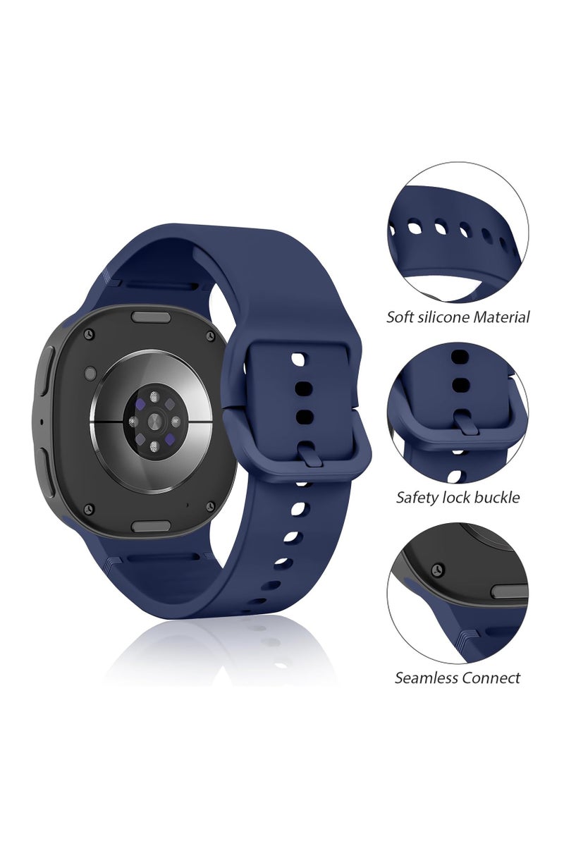 Strap for Samsung Galaxy Watch 8 40mm 44mm/8 Classic 46mm,No Gap Soft Silicone Band Waterproof Wristband for Samsung Galaxy Watch 8,Blue - Image 2