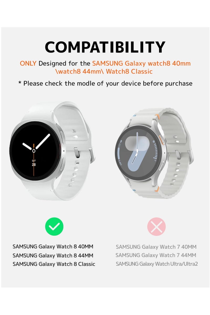 Strap for Samsung Galaxy Watch 8 40mm 44mm/8 Classic 46mm,No Gap Soft Silicone Band Waterproof Wristband for Samsung Galaxy Watch 8,Blue - Image 4