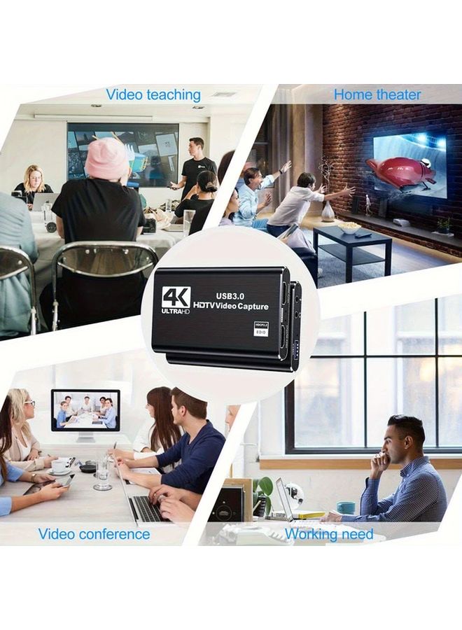 Balabaxer 4K HDTV Video Capture Card With HDTV Cable USB 3 0 Plug Play Low Latency HDR For Gaming Live Streaming - Image 3