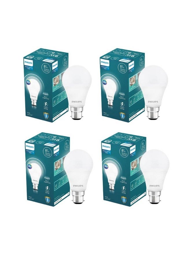 Philips Motion Sensor B22 LED Bulb | Motion Sensor Light for Home | Motion Sensor LED Bulb | Crystal White, Pack of 4 (929003546413pk4) - Image 1