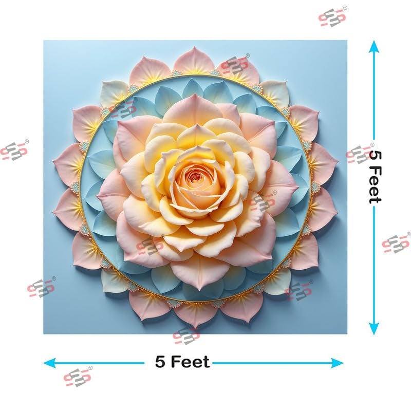 S2S Gulab Flower Backdrop Cloth for Pooja Decoration Traditional, Background Decoration Cloth | Curtain Cloth for Festival, Functions & Ceremonies - (5 x 5 Feet) (GULAB Flower) - Image 5