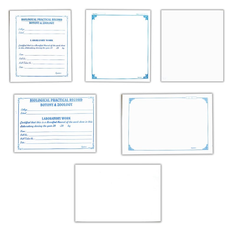 DUSHALA Practical Record Papers, Botony and Zoology (Lab Record Sheets kit 5) - Image 1
