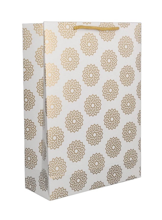 Arrow Paper Products Golden Chakras Paper Gift Bags for Return Gift, Small Presents, Weddings, Birthday, Holiday Presents (20.32x7.62x27.94 Cm, Pack of 80) - Image 1