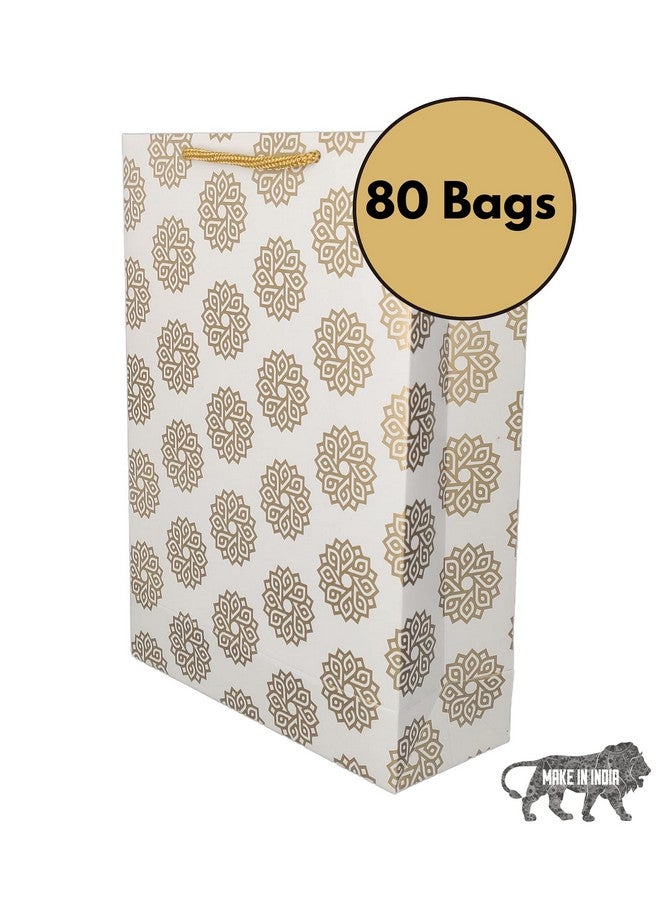 Arrow Paper Products Golden Chakras Paper Gift Bags for Return Gift, Small Presents, Weddings, Birthday, Holiday Presents (20.32x7.62x27.94 Cm, Pack of 80) - Image 4