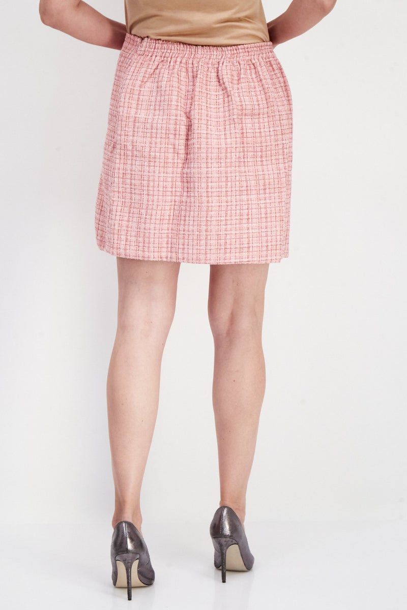 RIVER ISLAND Women Plus Size Textured Mini Skirt, Pink - Image 2