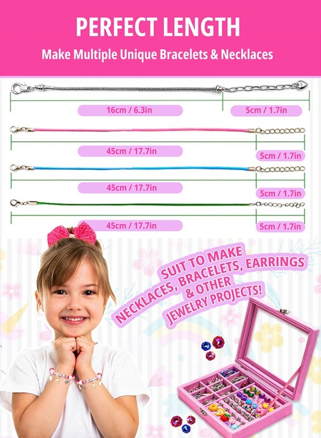 Girls Bracelet Making Kit, 66 PCS Beaded Bracelet Kit, with Jewelry Box Jewelry Beaded Bracelet for DIY Craft Jewelry Gift for Adults and Kids, Suitable for 8-12 Years Old Girls (Pink)  - Image 5
