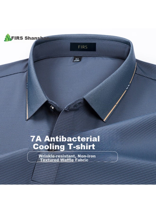 Firs men's Summer Ice Silk Cool Quick-dry Casual Polo Shirt Short Sleeve Workwear For Dad