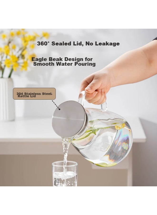 Tianxi Cold Water Pitcher Wedding Home Large Capacity Water Pitcher Set Cold Water Cup Water Pitcher Tea Pot Glass Cup 2.2l - Image 1