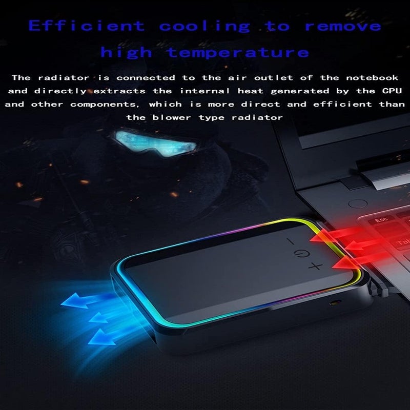 كاست ويف مروحة تبريد محمولة للابتوب بمنفذ USB مع سرعة قابلة للتعديل، مروحة تبريد خارجية لسحب الهواء للابتوب المحمول، تصميم نحيف وهادئ، تبديد فعال للحرارة لأجهزة الابتوب - Image 1