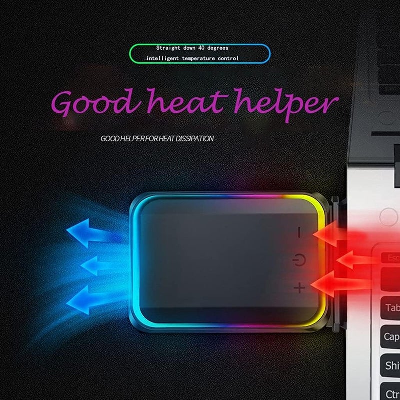 كاست ويف مروحة تبريد محمولة للابتوب بمنفذ USB مع سرعة قابلة للتعديل، مروحة تبريد خارجية لسحب الهواء للابتوب المحمول، تصميم نحيف وهادئ، تبديد فعال للحرارة لأجهزة الابتوب - Image 3